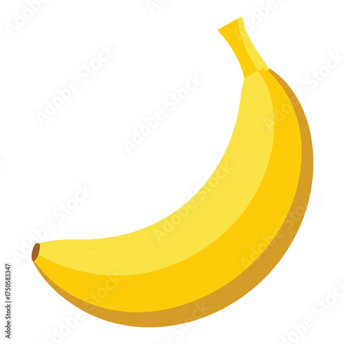 A vibrant yellow banana presented on a plain white background