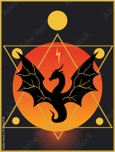 Mystical Dragon with Lightnin...