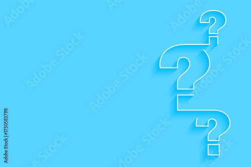 line style question mark symbol with text space