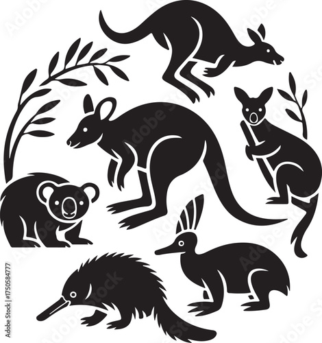 Charming Australian animals collection illustration