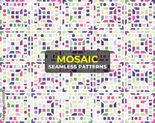 Modern Geometric Colorful Pattern Background with Vibrant Vector Texture