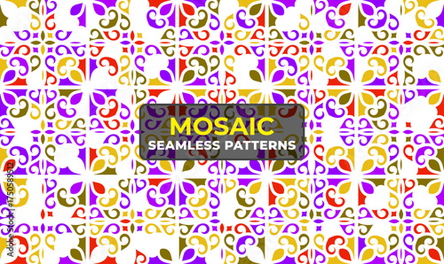 Creative Colorful Pattern Background Set with Textured Artistic Vector Elements