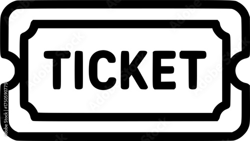 Ticket Service line flat for mobile application sign, symbol, vector, art