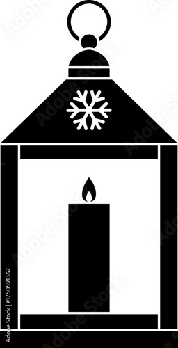 Christmas Lantern with candle silhouette.
Transparent background. SVG.