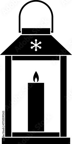 Christmas Lantern with candle silhouette.
Transparent background. SVG.