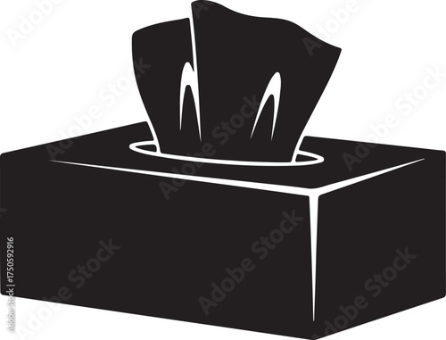 Silhouette of Tissue napkin box in vector 
