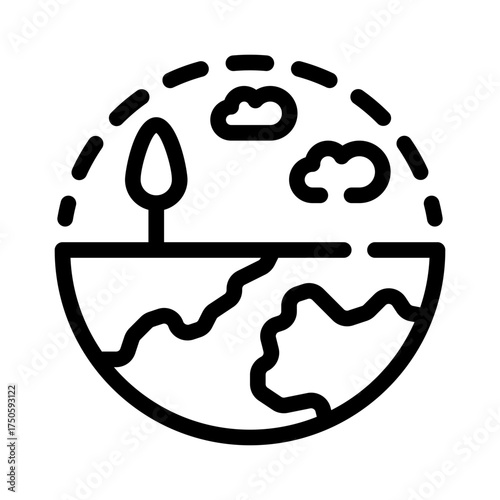 ozone layer line icon