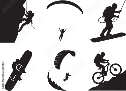 Dynamic silhouettes of outdoor adventures for thrilling projects