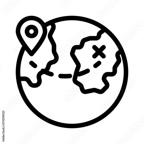 world map line icon