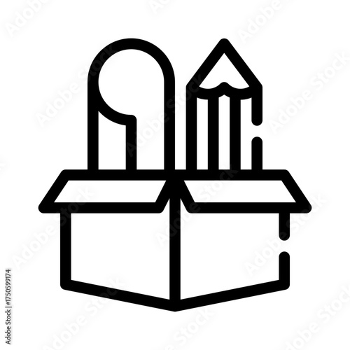 art supplies line icon
