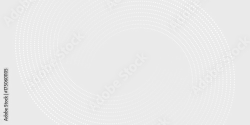 Abstract white glowing geometric lines on gray background. Modern shiny blue circle lines pattern. Futuristic technology concept.