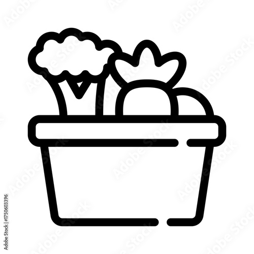 harvest basket line icon