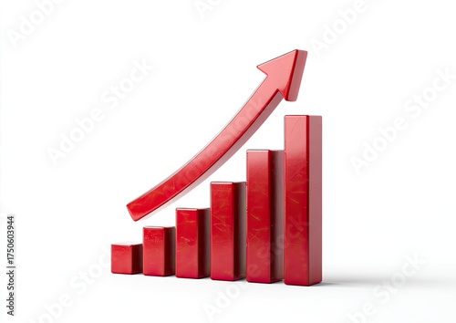 Red 3D bar graph with upward trend arrow Free Download Red 3D bar graph with upward trend arrow - GFXLoad