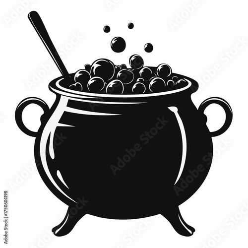 Halloween Witch Cauldron Silhouette Clipart