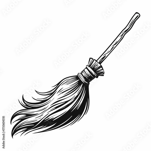 Witch Broom Silhouette SVG Clipart