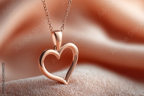A heart pendant is sitting on a table