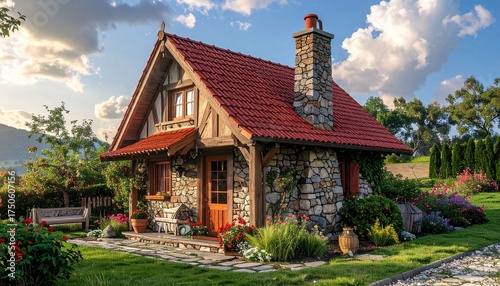 wooden house in the village