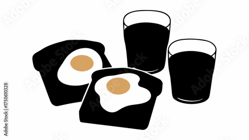 Fuel your mornings with sunny-side up eggs on toast and refreshing drinks, a simple yet satisfying breakfast