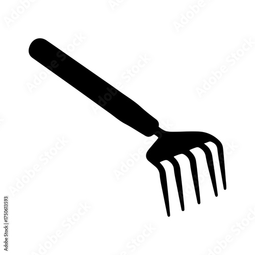 Hand cultivator silhouette icon vector illustration on white background