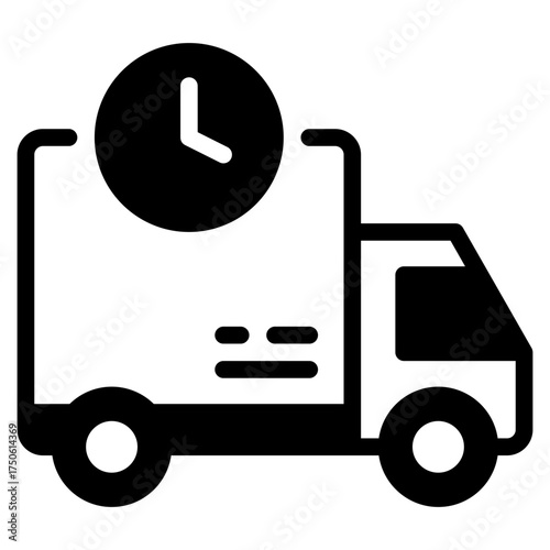 Delivery Truck with Clock Icon