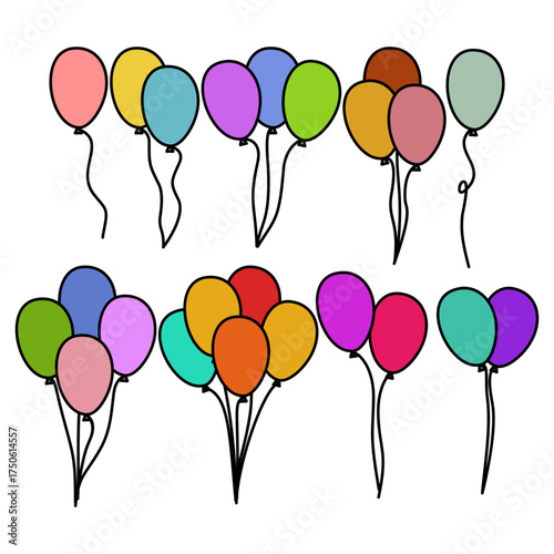 set of colorful balloons