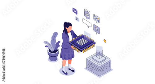Analyzing the intricate architecture of advanced computer processing units for enhanced technological innovation.