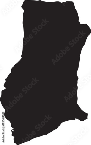 Ghana country outline silhouette map image for digital and print use vector