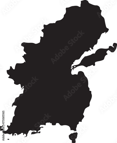 Silhouette map of kagoshima prefecture japan location geography tourism vector