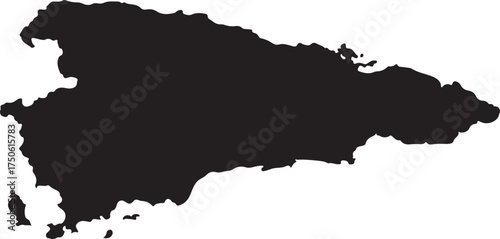 Dominican republic map silhouette black and white geographic shape for design and representation vector