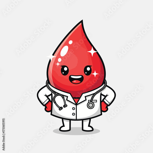 Collection of Kawaii Blood Drop Doctor in Professional Healthcare Roles