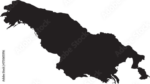Silhouette of a specific landmass shape representing a geographical territory for digital use vector