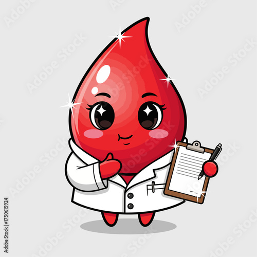 Collection of Kawaii Blood Drop Doctor in Professional Healthcare Roles