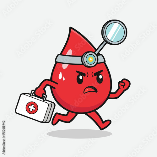 Collection of Kawaii Blood Drop Doctor in Professional Healthcare Roles