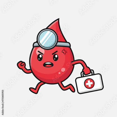 Collection of Kawaii Blood Drop Doctor in Professional Healthcare Roles