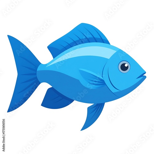 Colorful cartoon fish profile