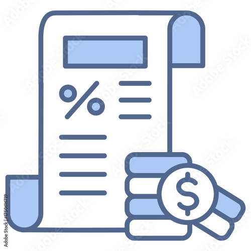 Income Report Blue Icon