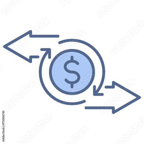 Cash Flow Blue Icon