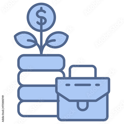 Investment Portfolio Blue Icon