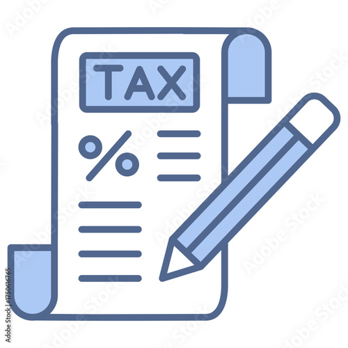 Tax Report Blue Icon