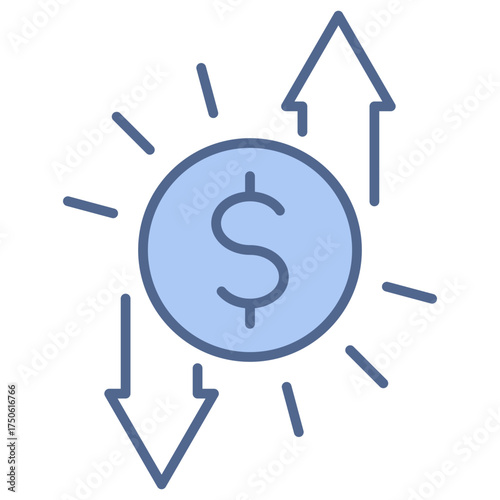 Profit Loss Blue Icon