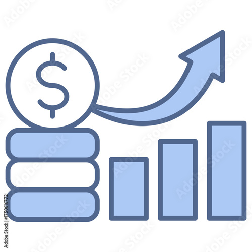 Wealth Growth Blue Icon