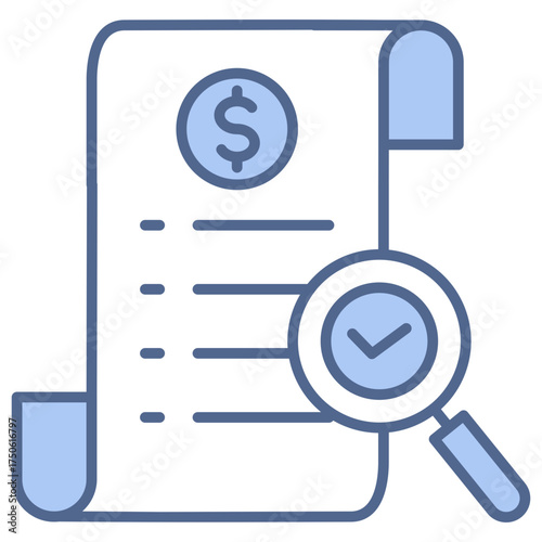 Financial Audit Blue Icon