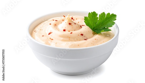 Creamy dip in a white bowl (1)