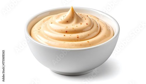 Creamy dip in white bowl