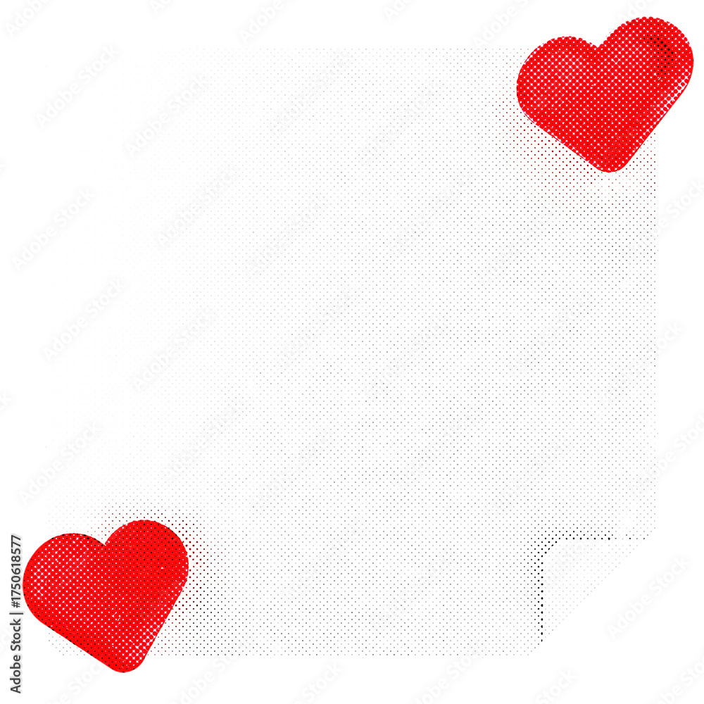 Fototapeta premium 3d love valentine note paper text box halftone style