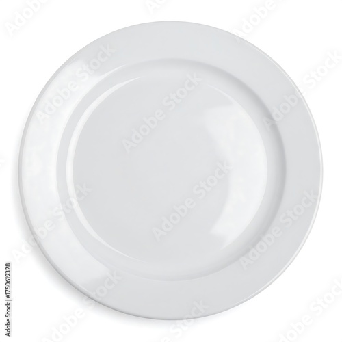 Empty white plate, top view