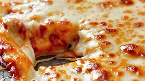 A close up view of pizza with vegetables