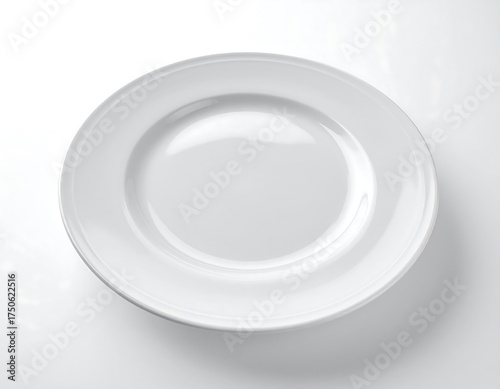 Empty white plate on a white surface (1)