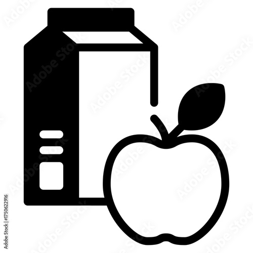 Juice Box and Apple Icon