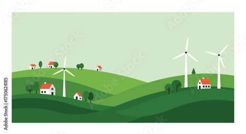 Sustainable energy sources juxtaposed with industrial pollution a hopeful future vision